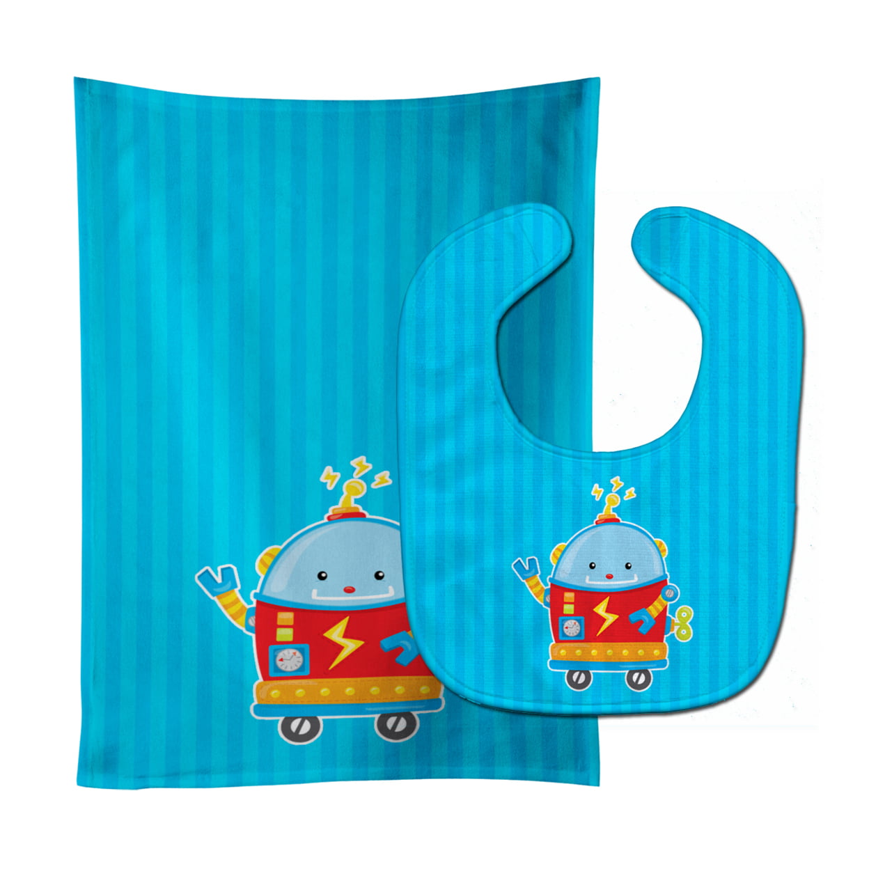 Robot No.2 Baby Bib & Burp Cloth