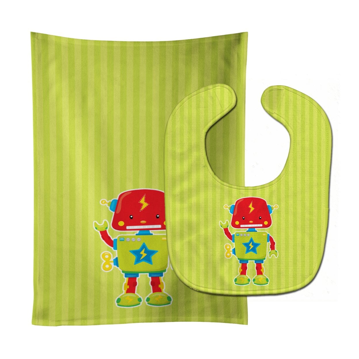 Robot No.3 Baby Bib & Burp Cloth