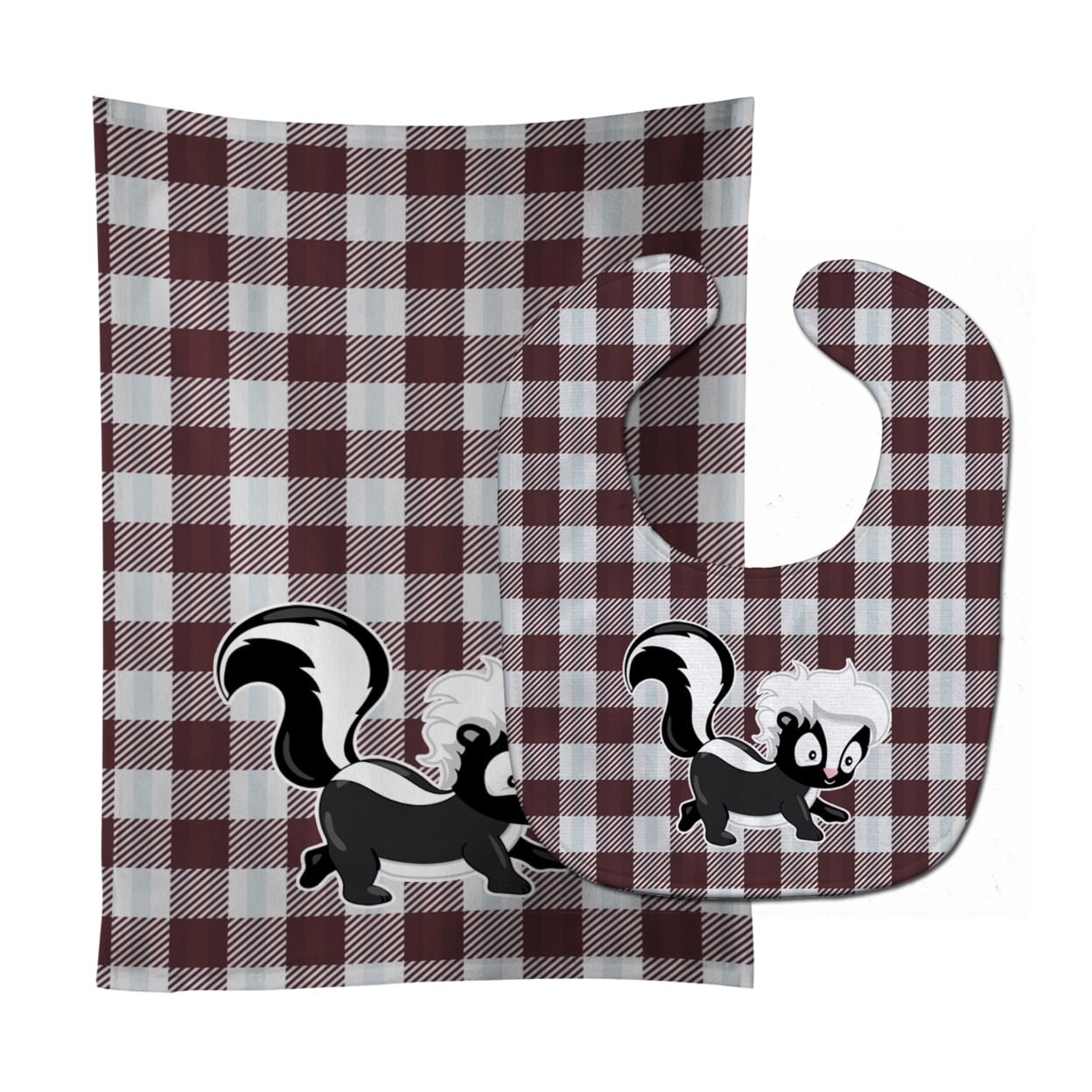 Skunk Baby Bib & Burp Cloth