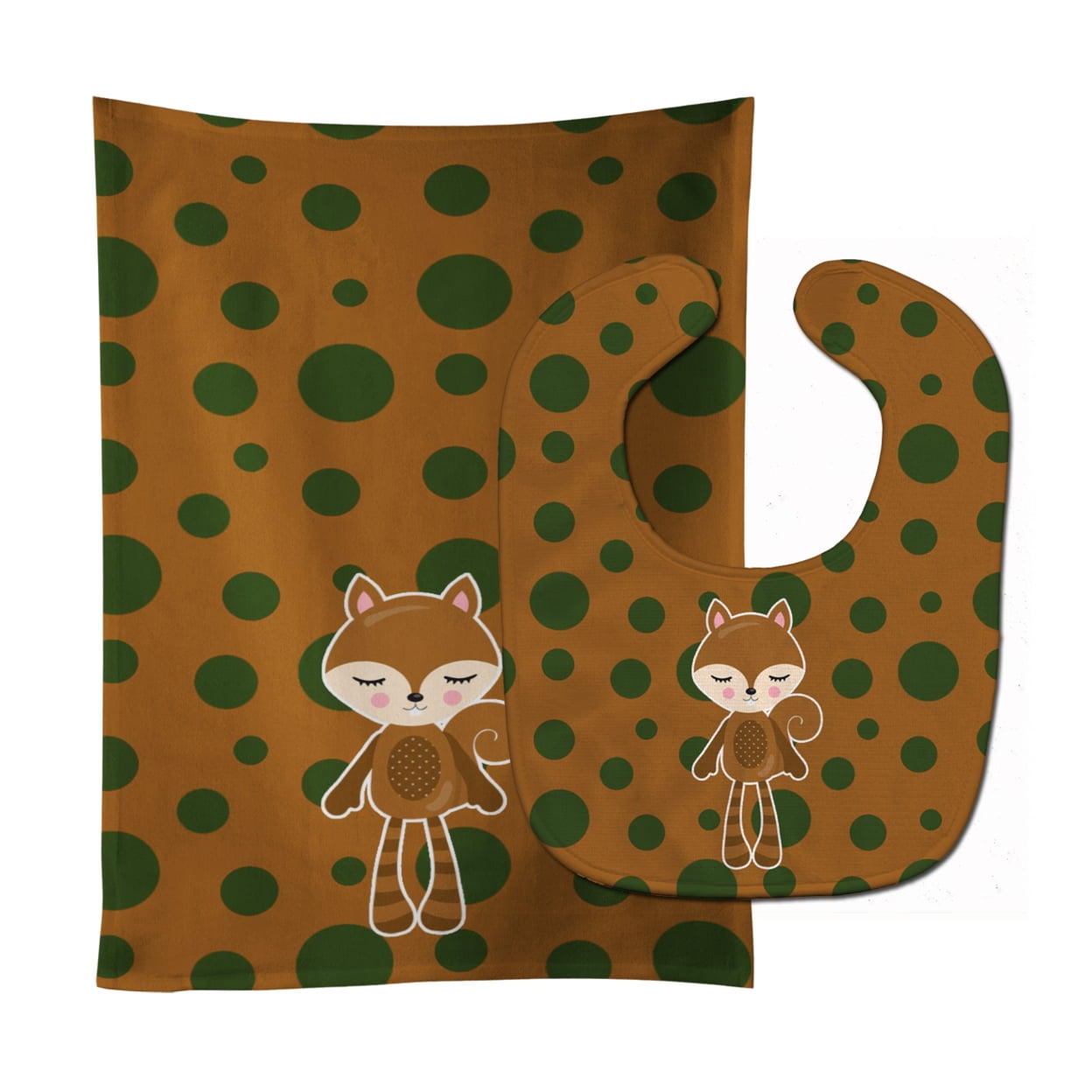 Squirrel No.2 Baby Bib & Burp Cloth