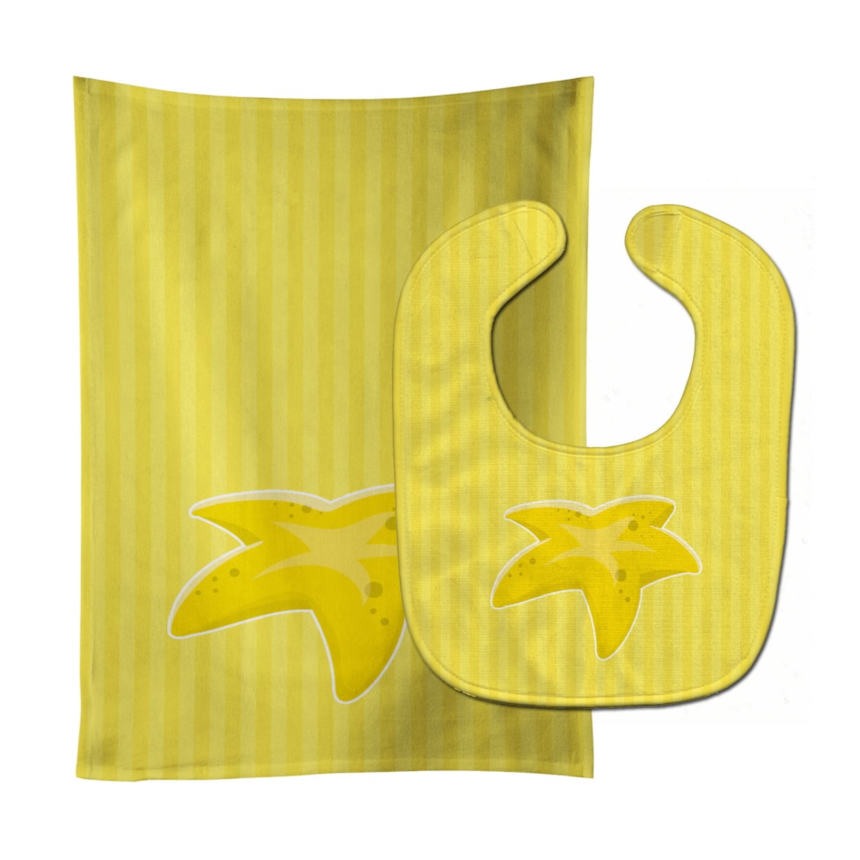Starfish Baby Bib & Burp Cloth