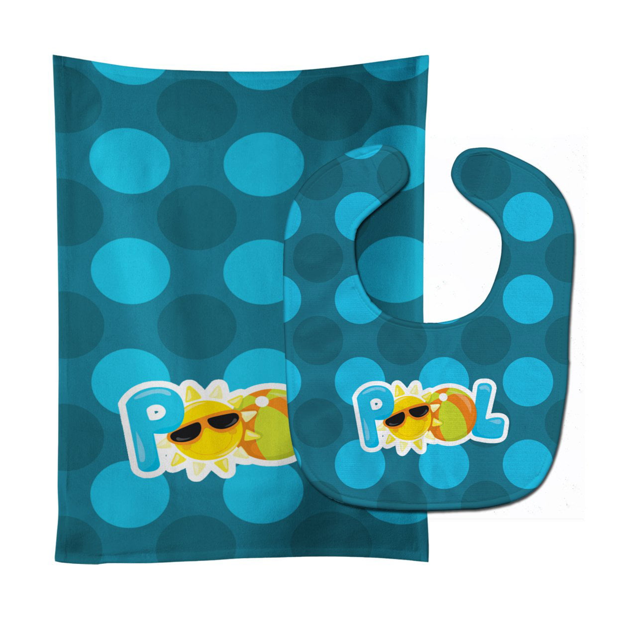 Summer Pool Baby Bib & Burp Cloth