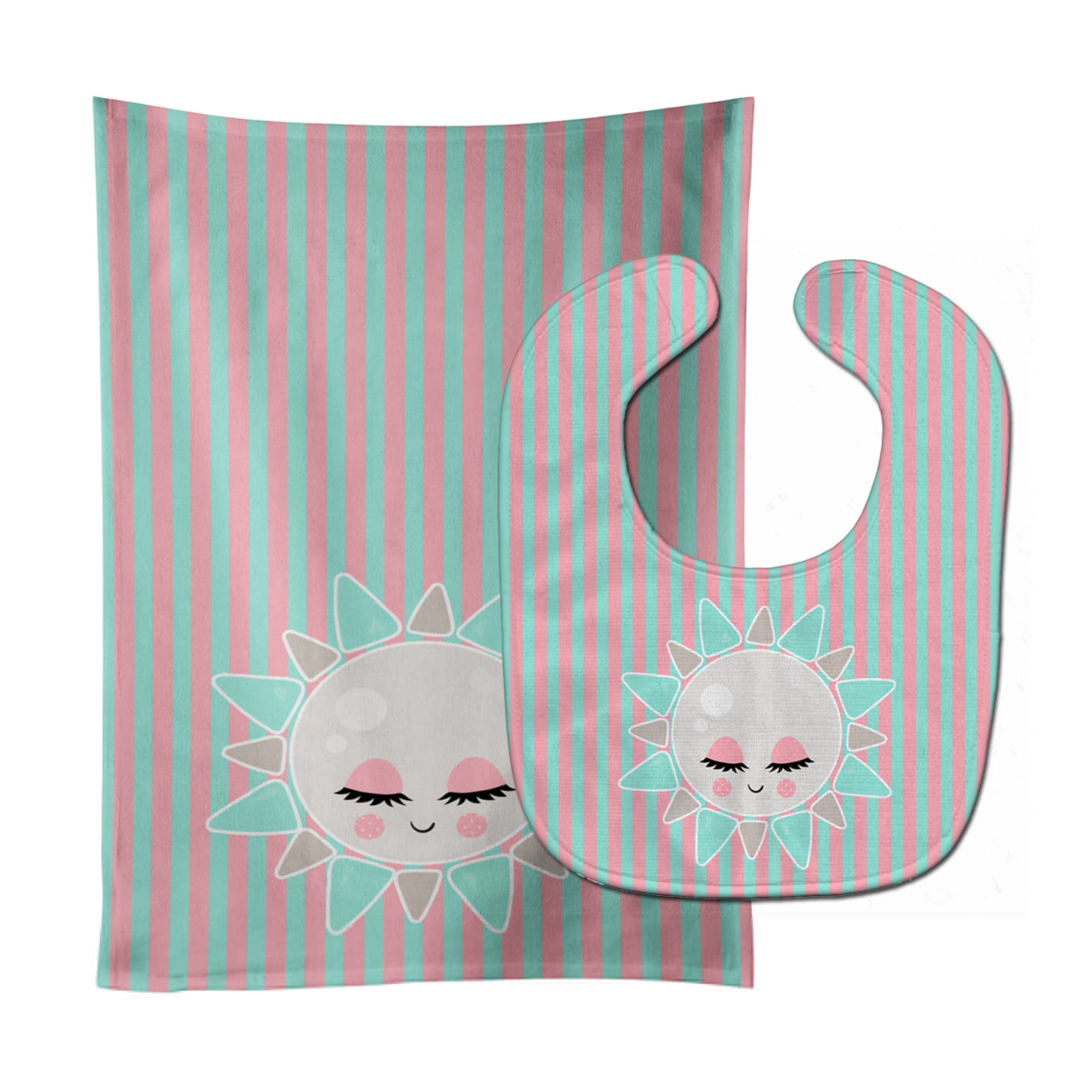 Sun Face Baby Bib & Burp Cloth