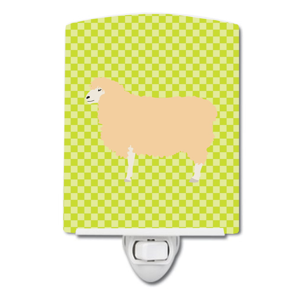 English Leicester Longwool Sheep Green Ceramic Night Light