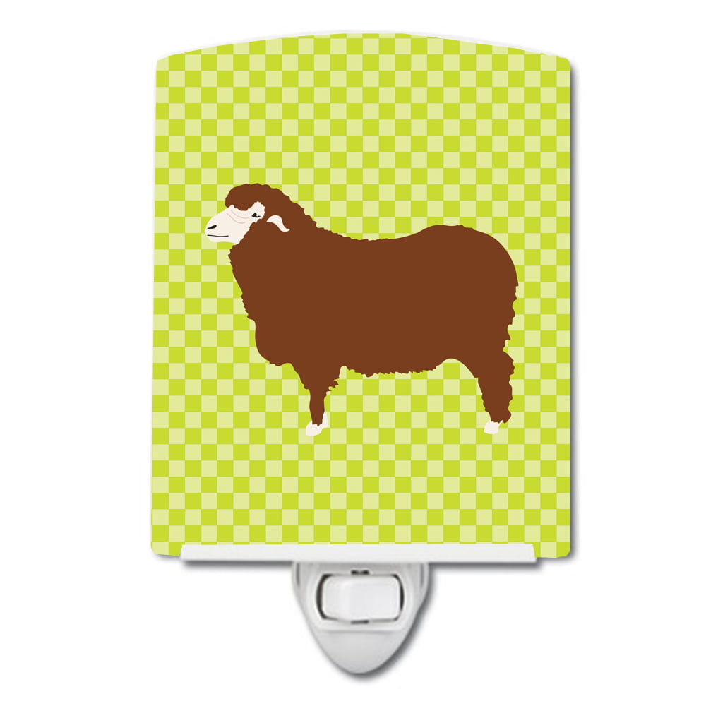 Merino Sheep Green Ceramic Night Light