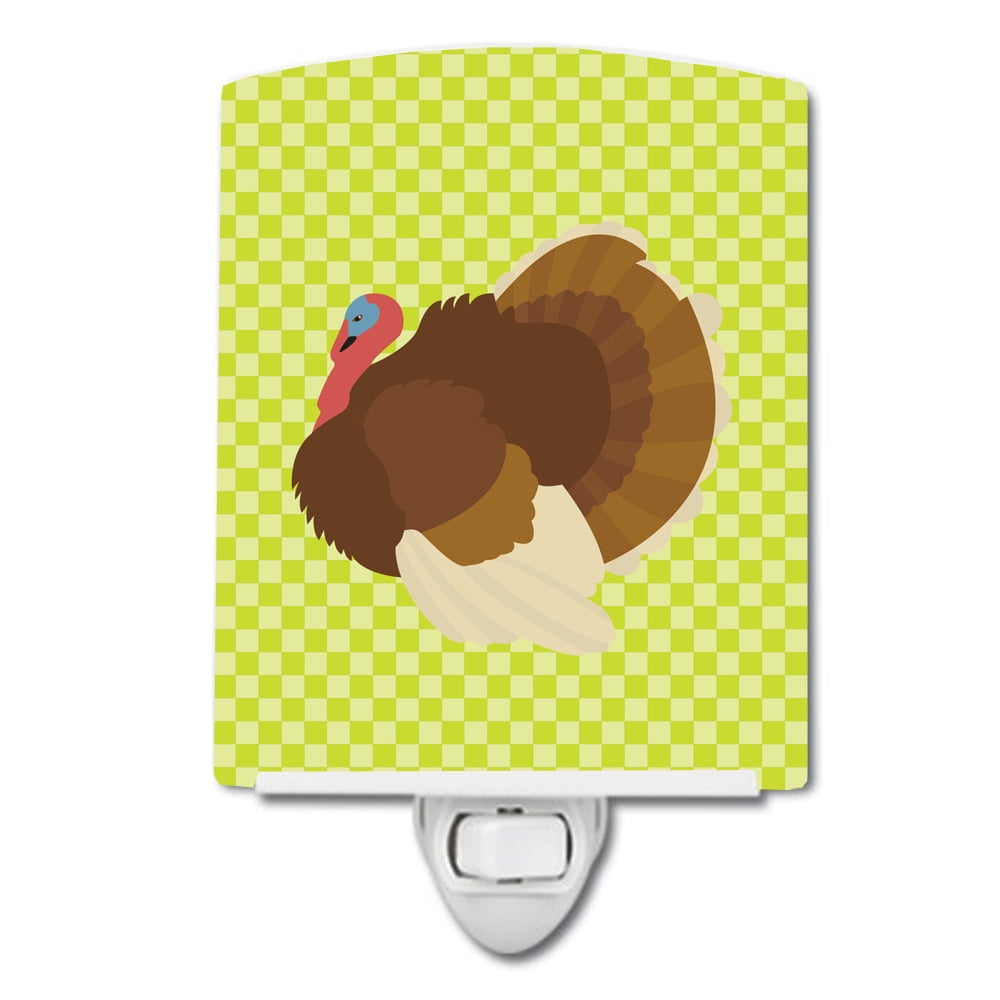 French Turkey Dindon Green Ceramic Night Light