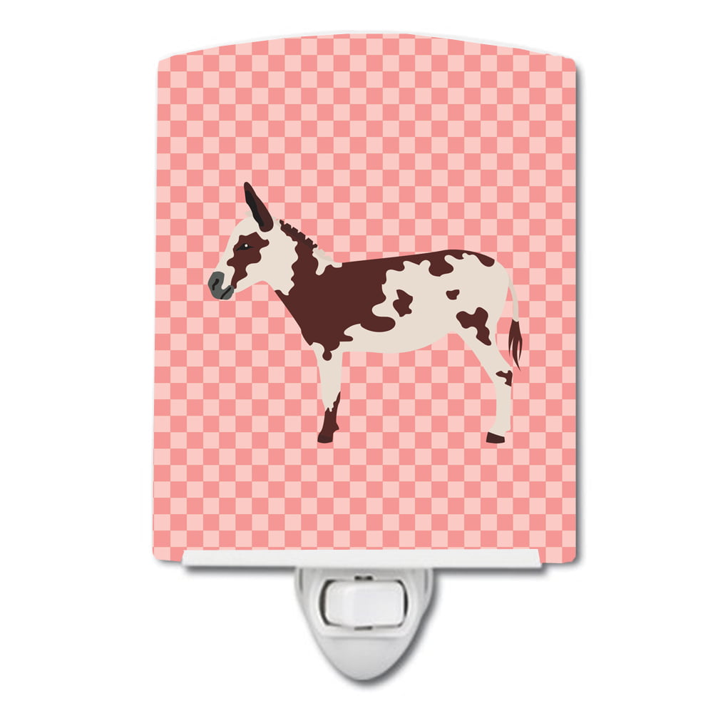 American Spotted Donkey Pink Check Ceramic Night Light