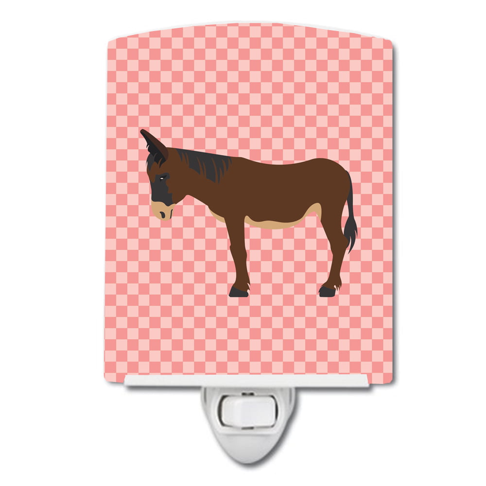 Zamorano-Leones Donkey Pink Check Ceramic Night Light