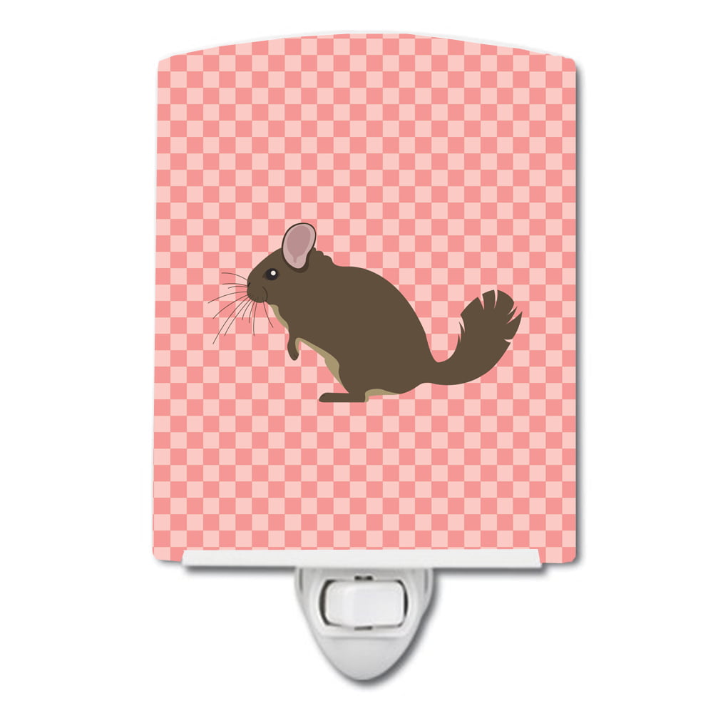 BB7875CNL Chinchilla Pink Check Ceramic Night Light