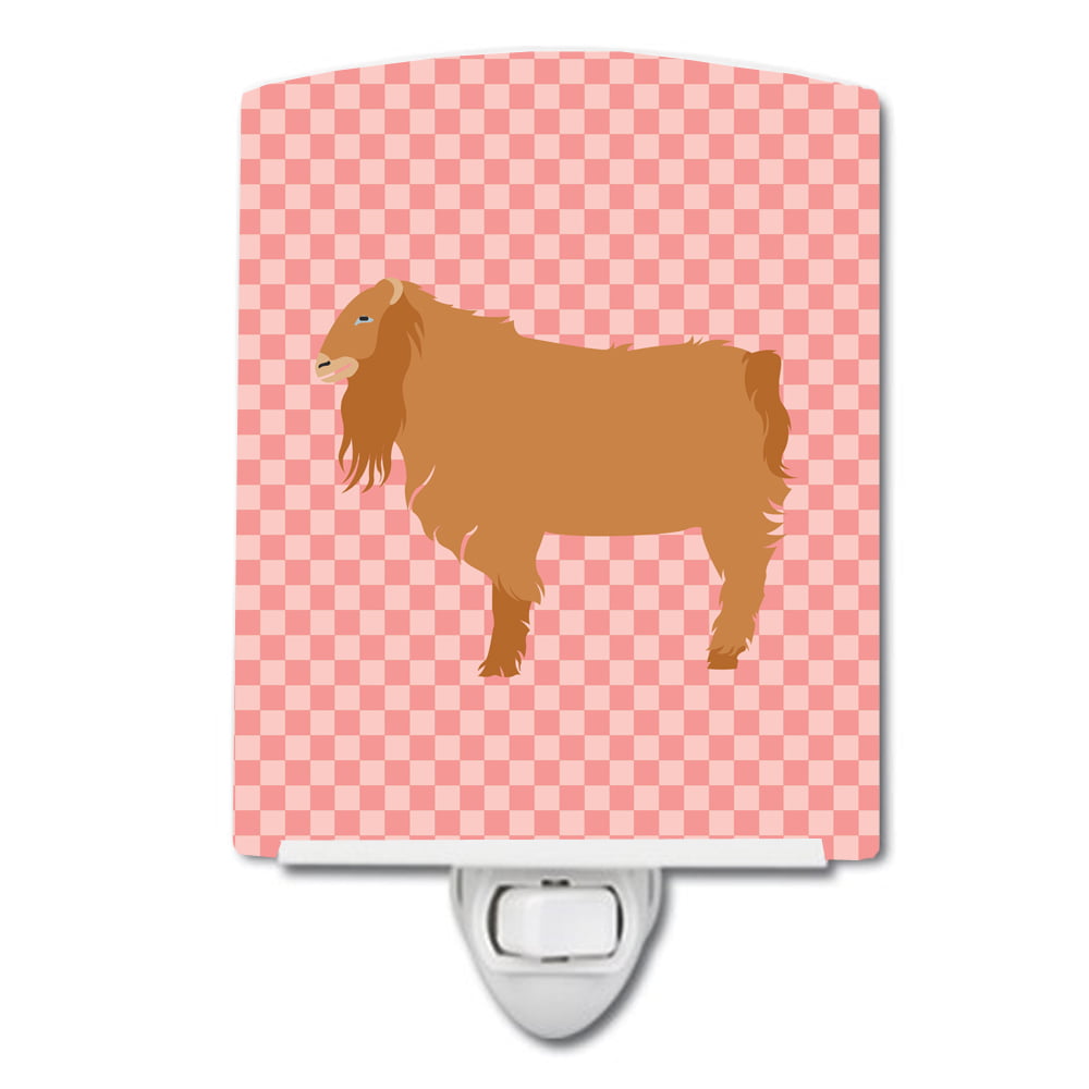 American Lamancha Goat Pink Check Ceramic Night Light