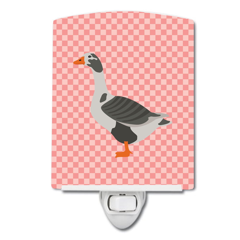 West of England Goose Pink Check Ceramic Night Light