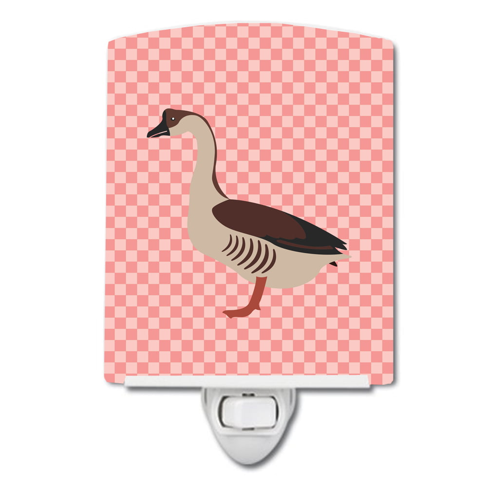 BB7896CNL Chinese Goose Pink Check Ceramic Night Light