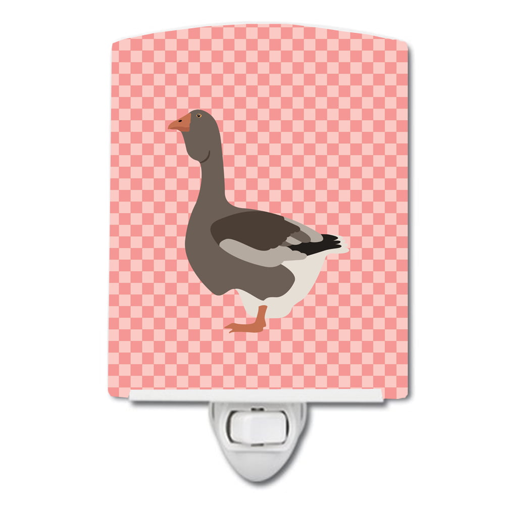 Toulouse Goose Pink Check Ceramic Night Light
