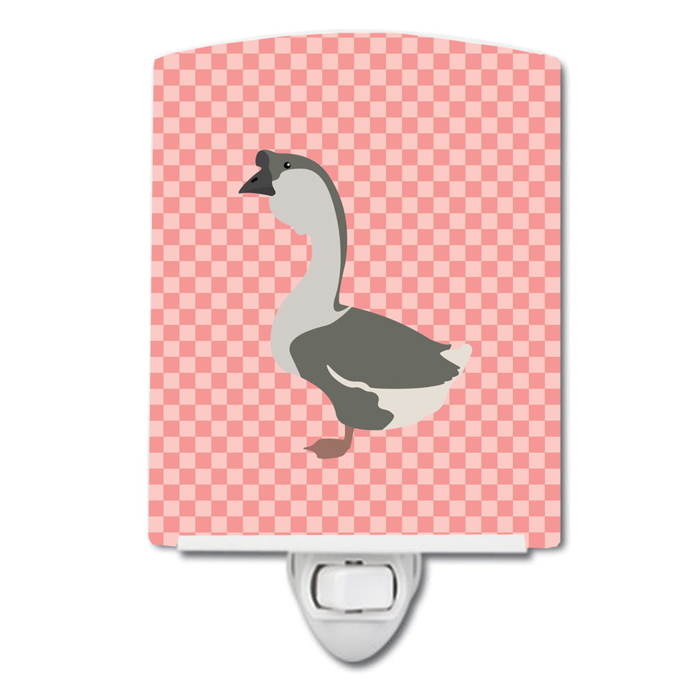 African Goose Pink Check Ceramic Night Light