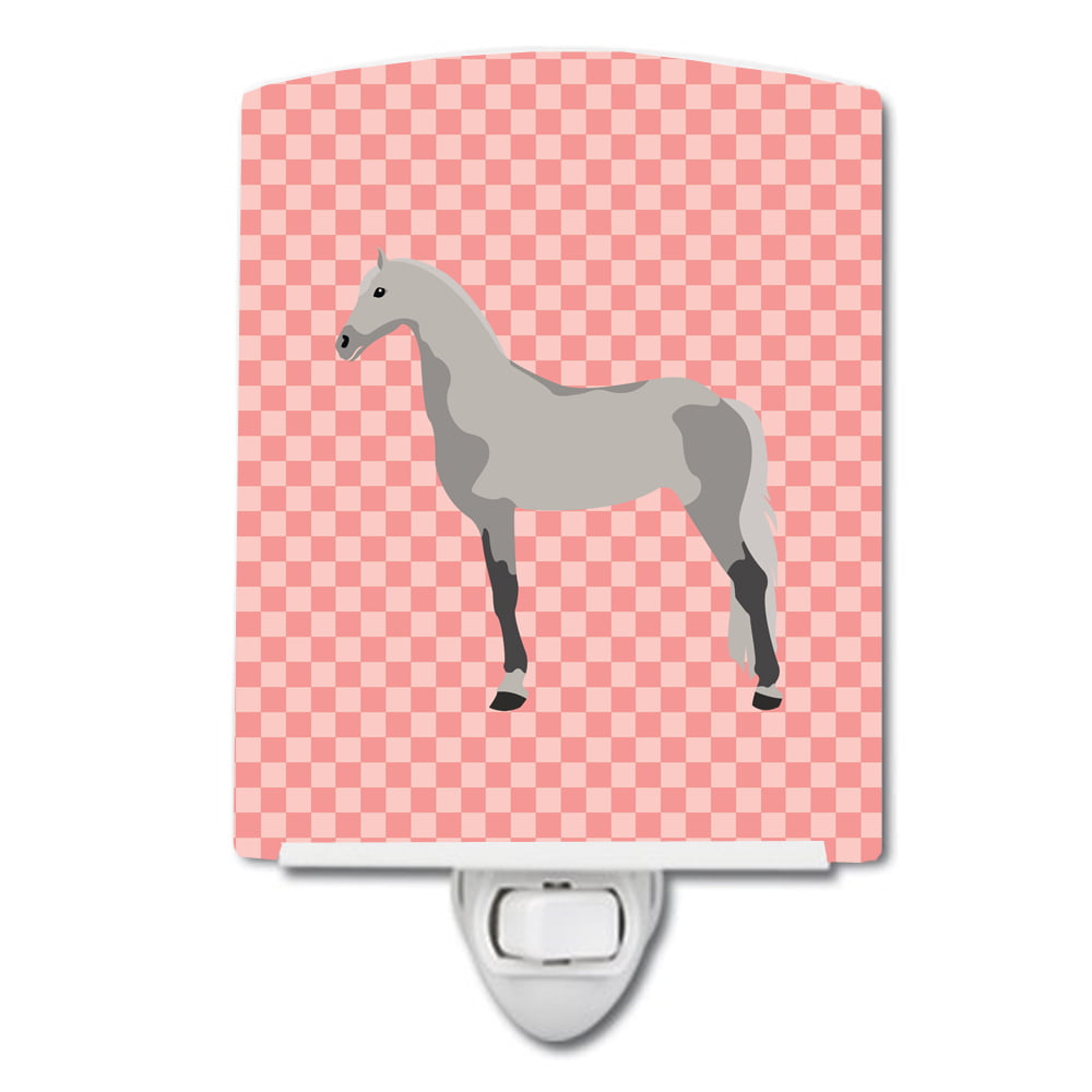 Orlov Trotter Horse Pink Check Ceramic Night Light