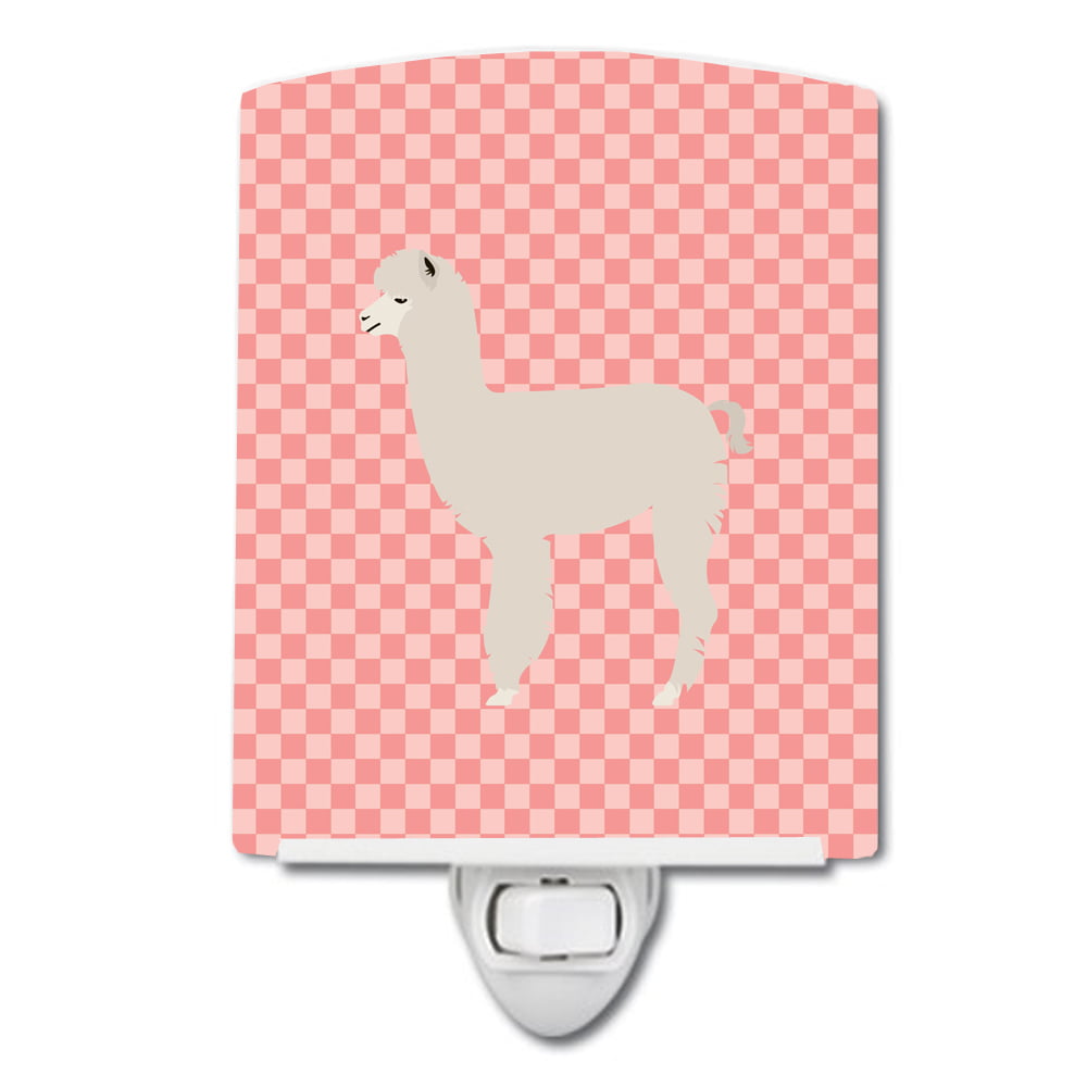 BB7919CNL Alpaca Pink Check Ceramic Night Light