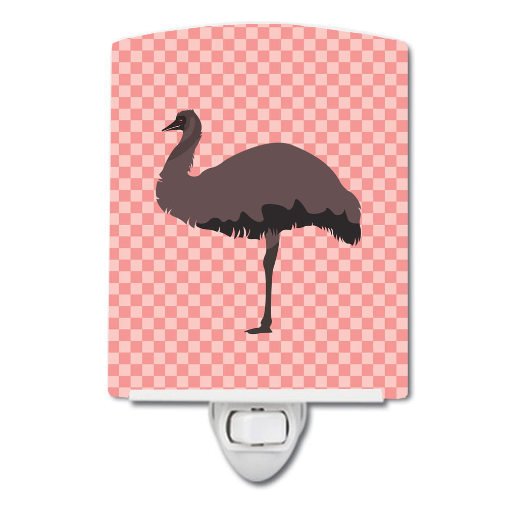 BB7922CNL Emu Pink Check Ceramic Night Light