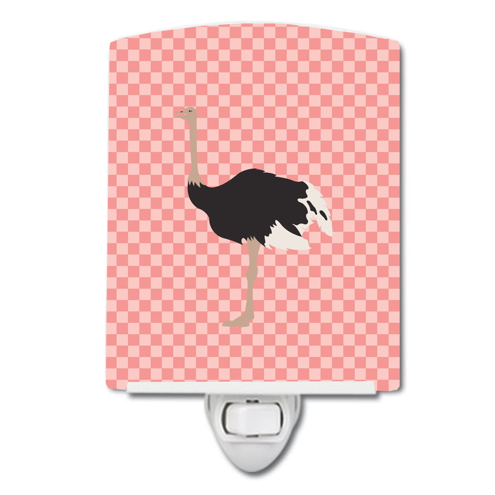 BB7924CNL Common Ostrich Pink Check Ceramic Night Light