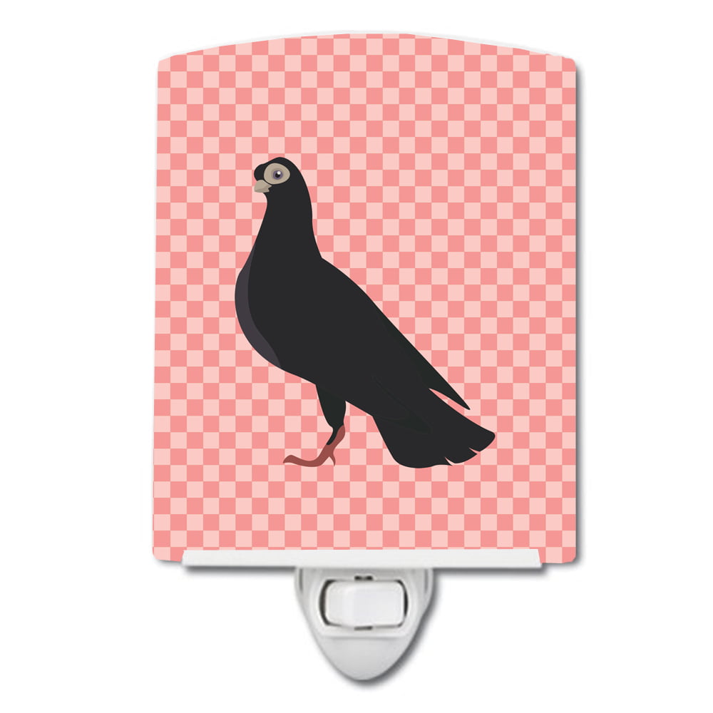 Budapest Highflyer Pigeon Pink Check Ceramic Night Light