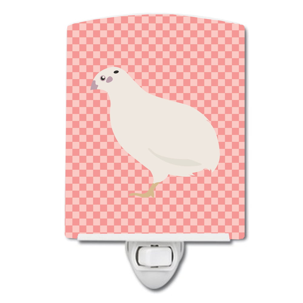 BB7957CNL Texas Quail Pink Check Ceramic Night Light
