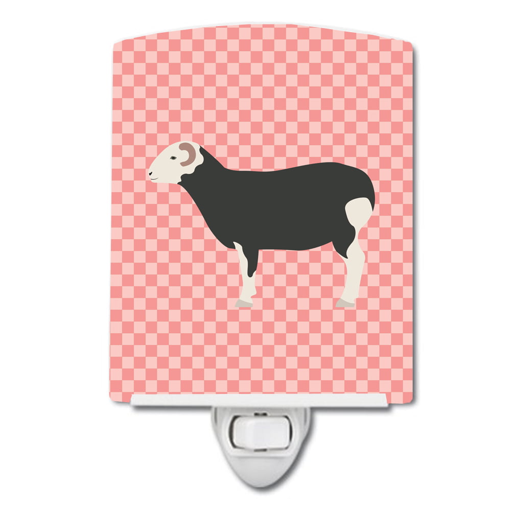 BB7970CNL Herwick Sheep Pink Check Ceramic Night Light