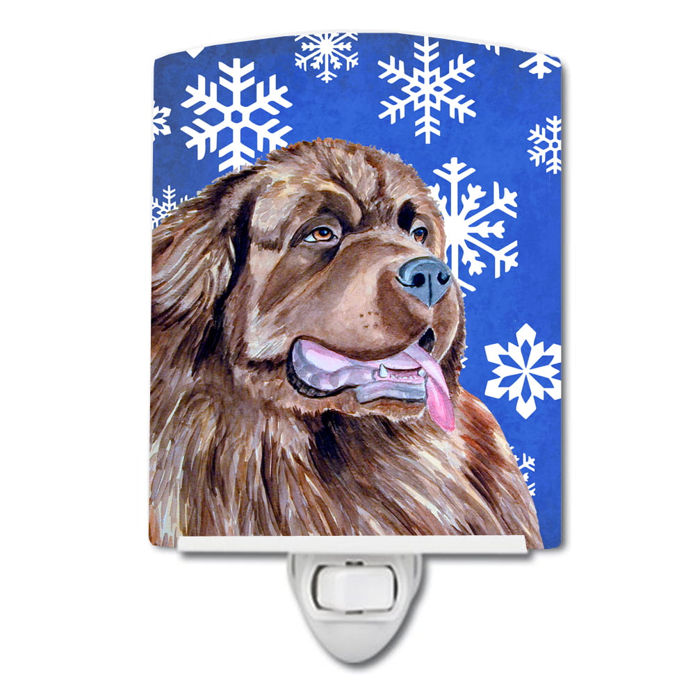Newfoundland Winter Snowflakes Holiday Ceramic Night Light