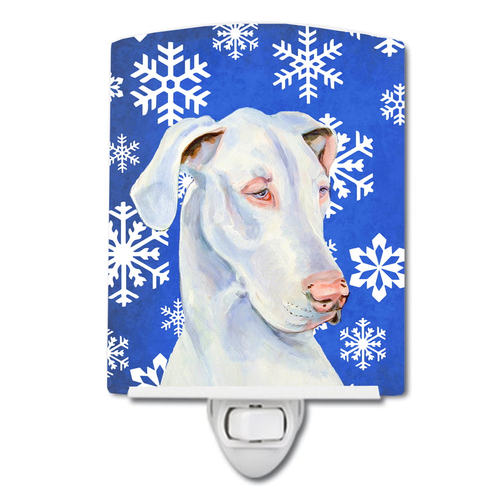Great Dane Winter Snowflakes Holiday Ceramic Night Light