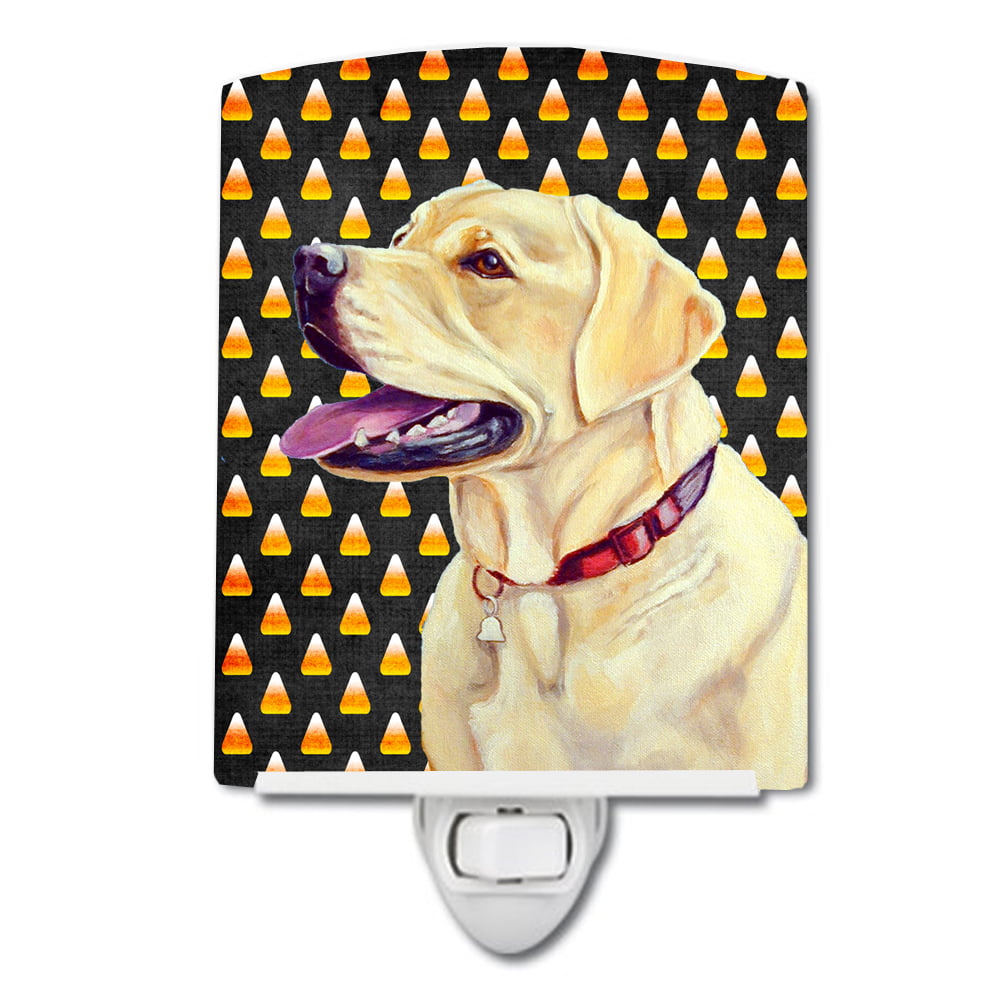 Labrador Yellow Candy Corn Halloween Portrait Ceramic Night Light