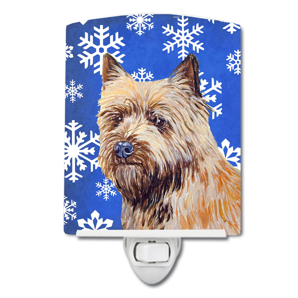 Cairn Terrier Winter Snowflakes Holiday Ceramic Night Light