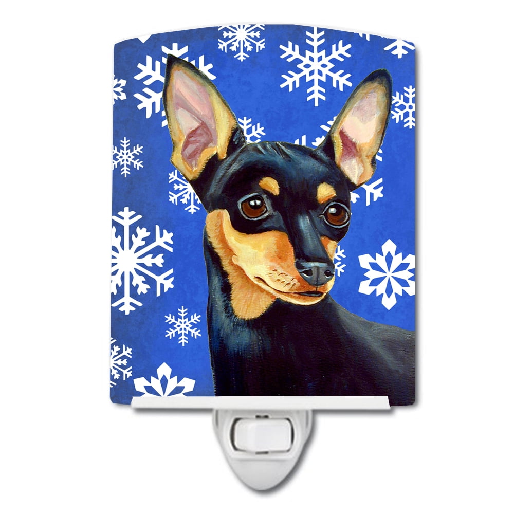 Min Pin Winter Snowflakes Holiday Ceramic Night Light