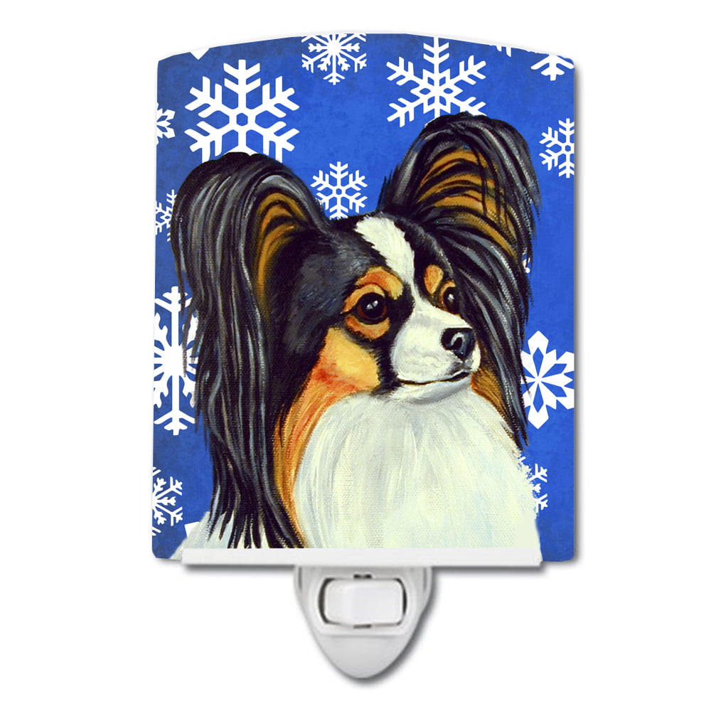 Papillon Winter Snowflakes Holiday Ceramic Night Light