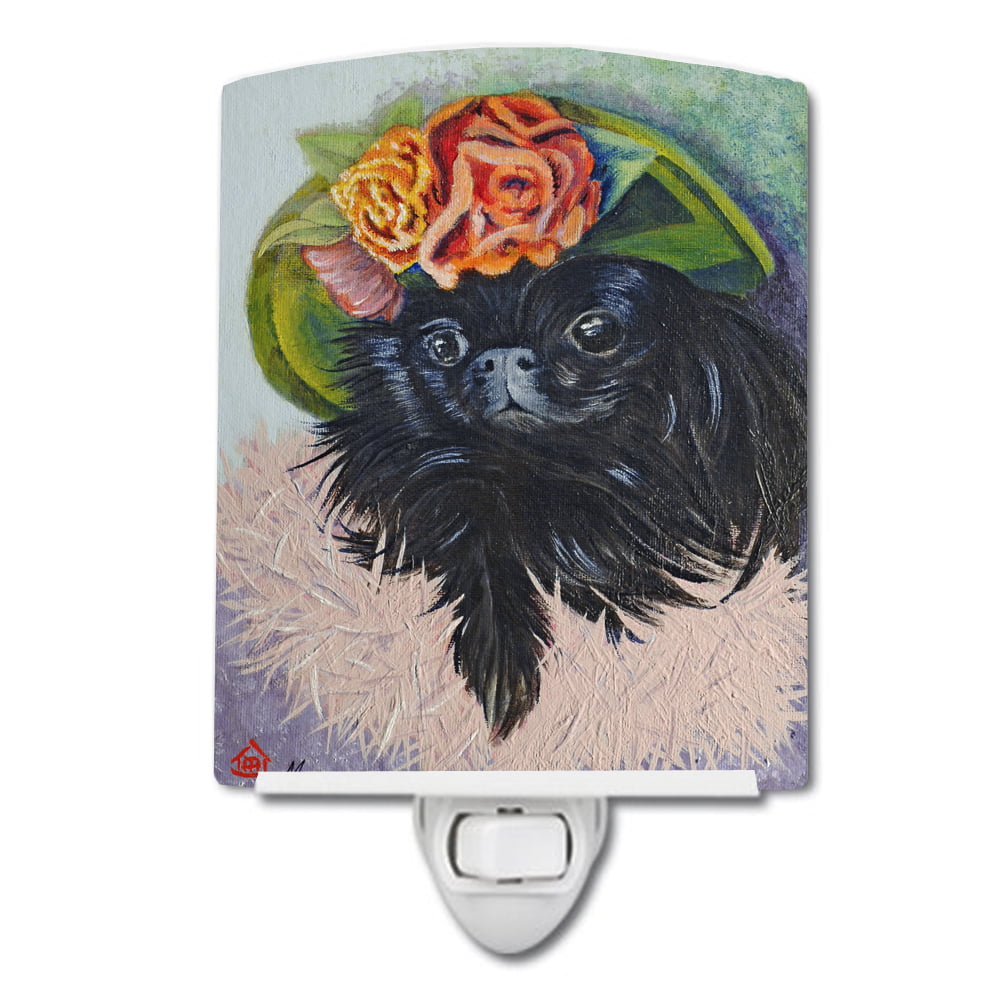 MH1038CNL Black Pekingese Ceramic Night Light