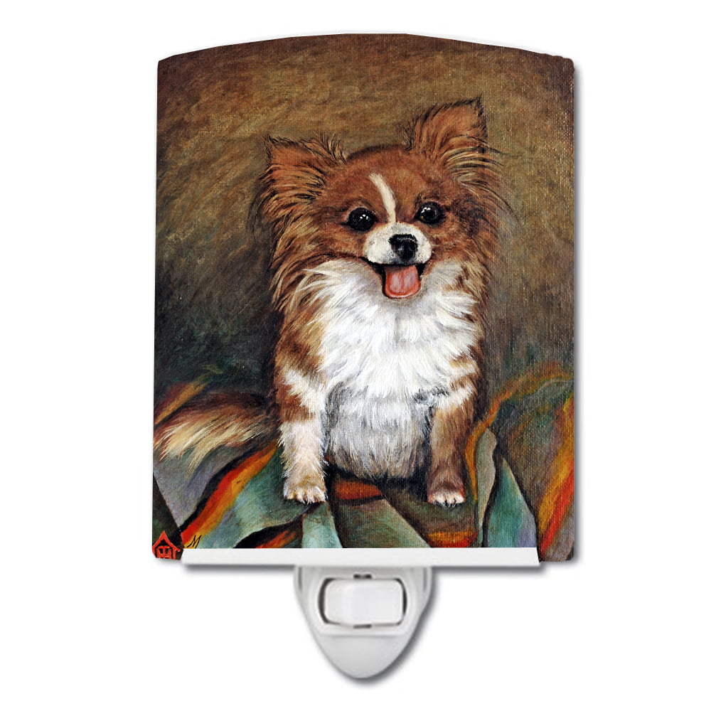 Cecilia Chihuahua Long Hair Ceramic Night Light