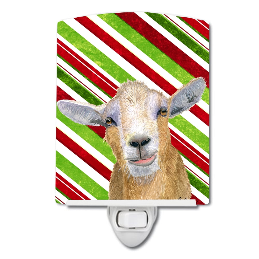 Goat Red Snowflakes Holiday Christmas Ceramic Night Light