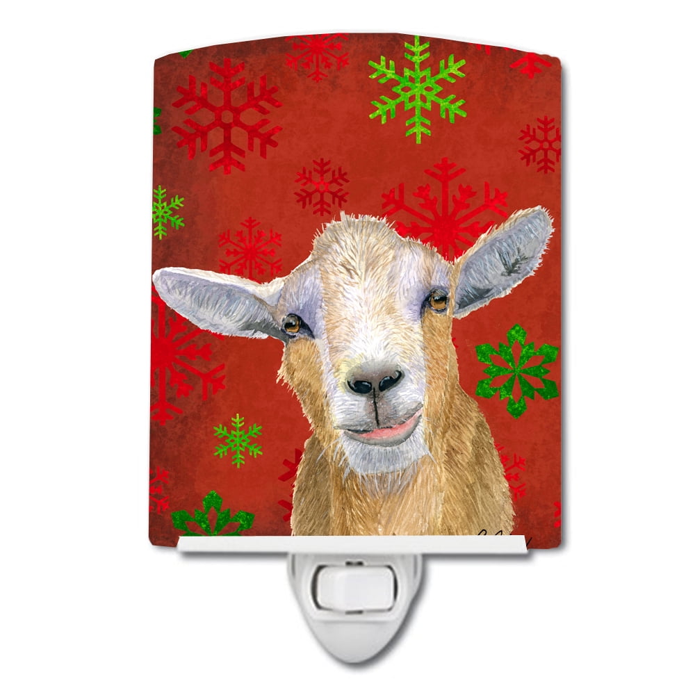 Goat Candy Cane Holiday Christmas Ceramic Night Light