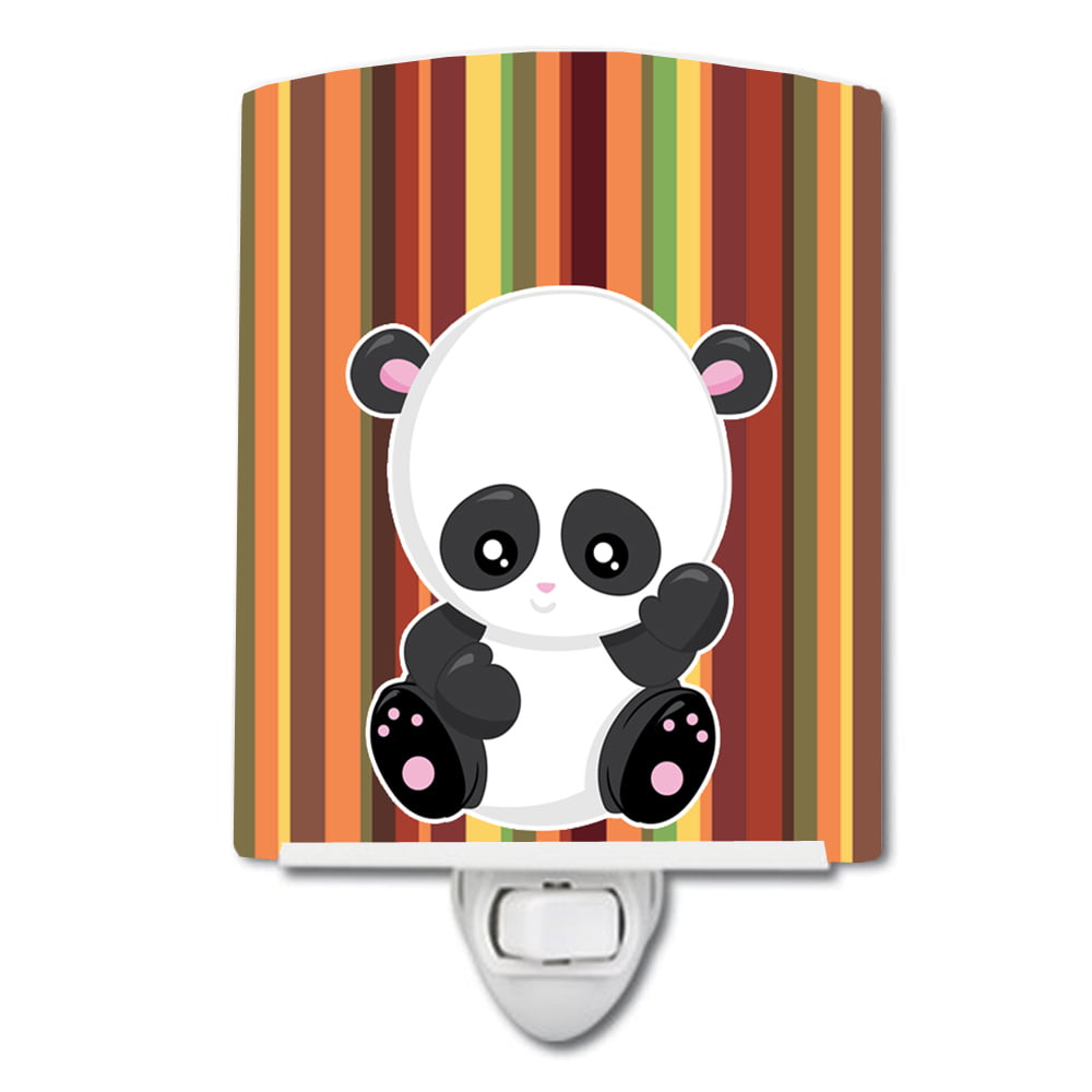 BB6802CNL Striped Panda Ceramic Night Light
