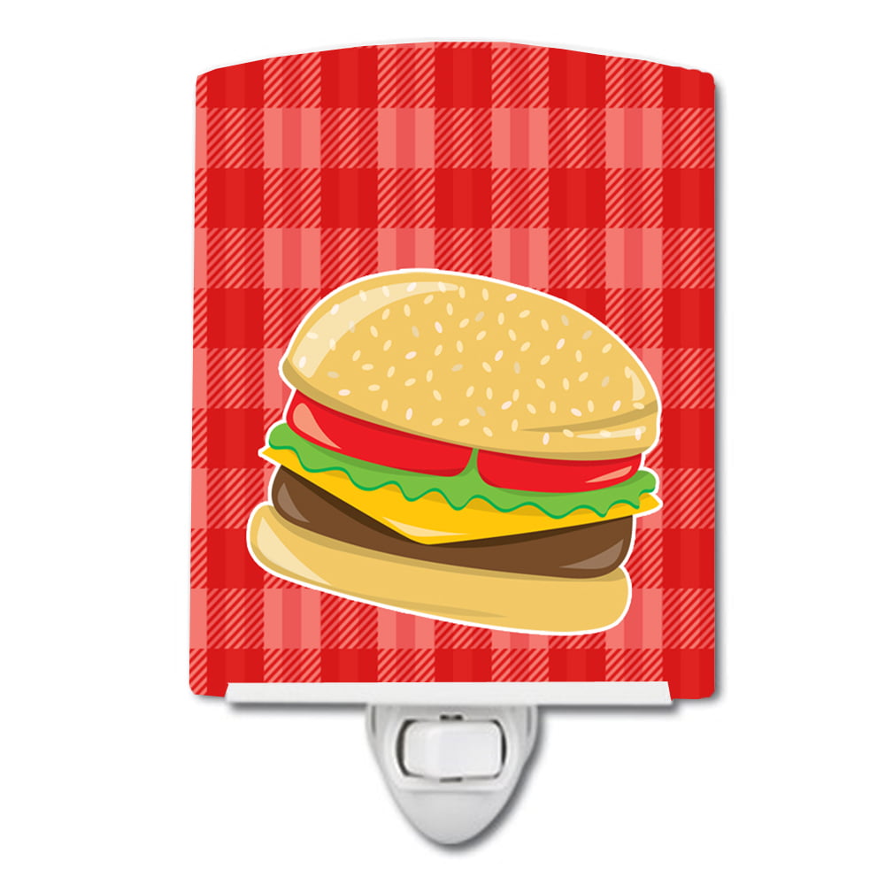 BB6812CNL Hamburger Plaid Ceramic Night Light