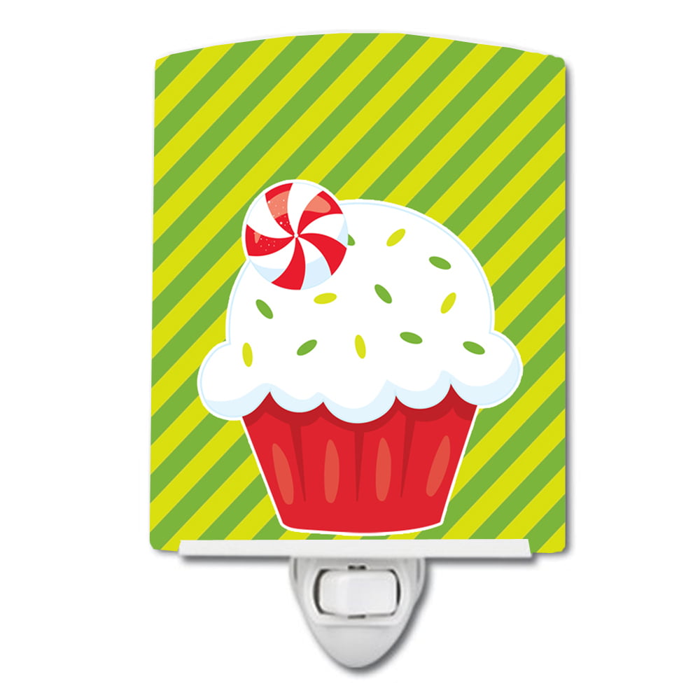 BB6819CNL Christmas Pepermint Cupcake Ceramic Night Light