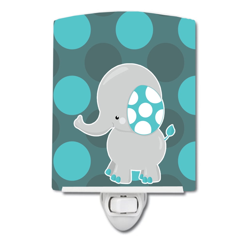 BB6837CNL Polkadot Grey Elephant Ceramic Night Light