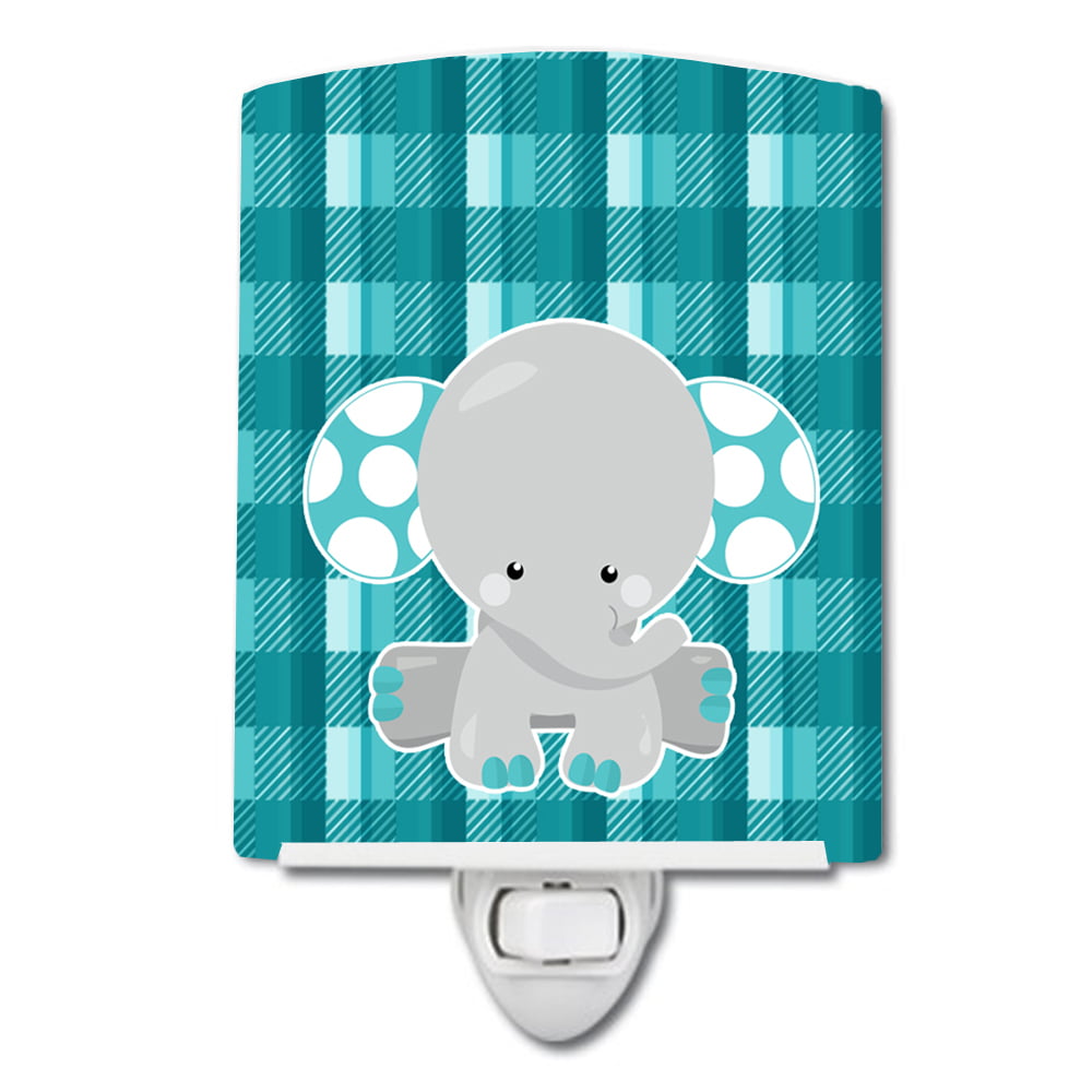 BB6840CNL Plaid Elephant Ceramic Night Light