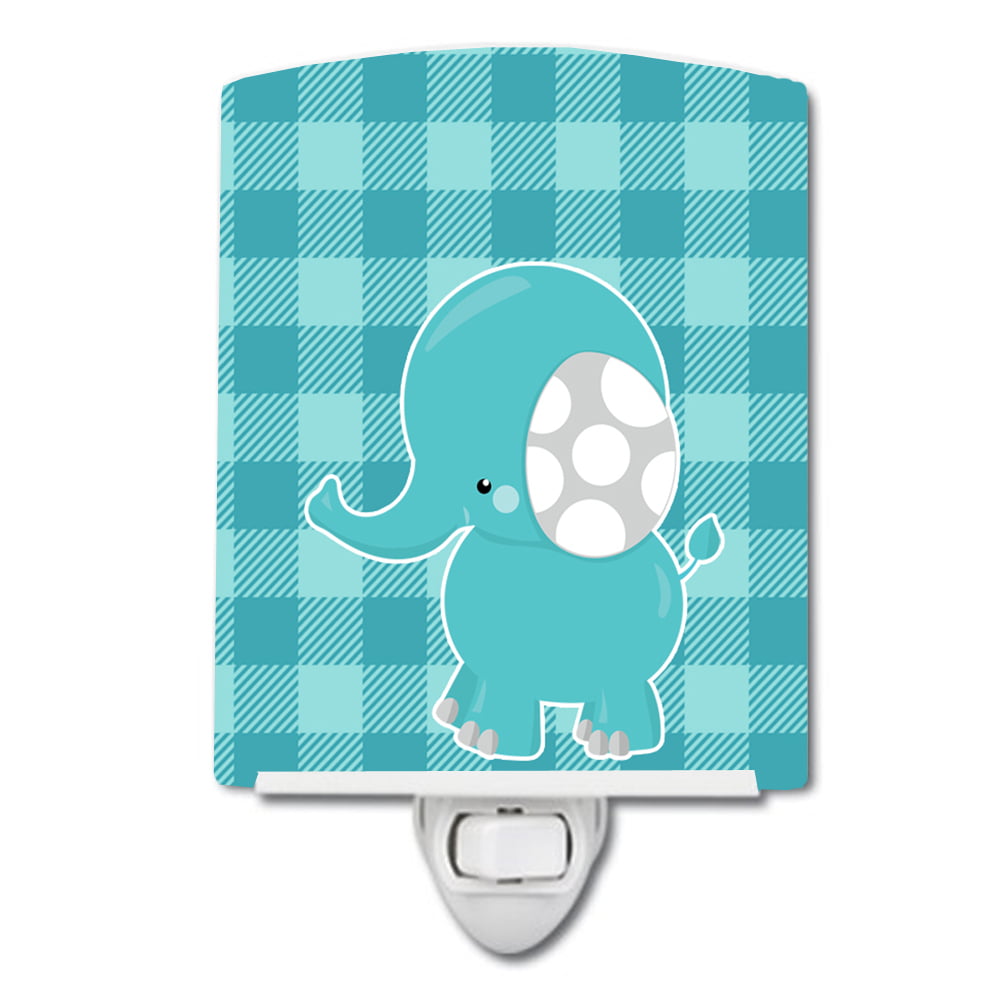 Striped Elephant Ceramic Night Light