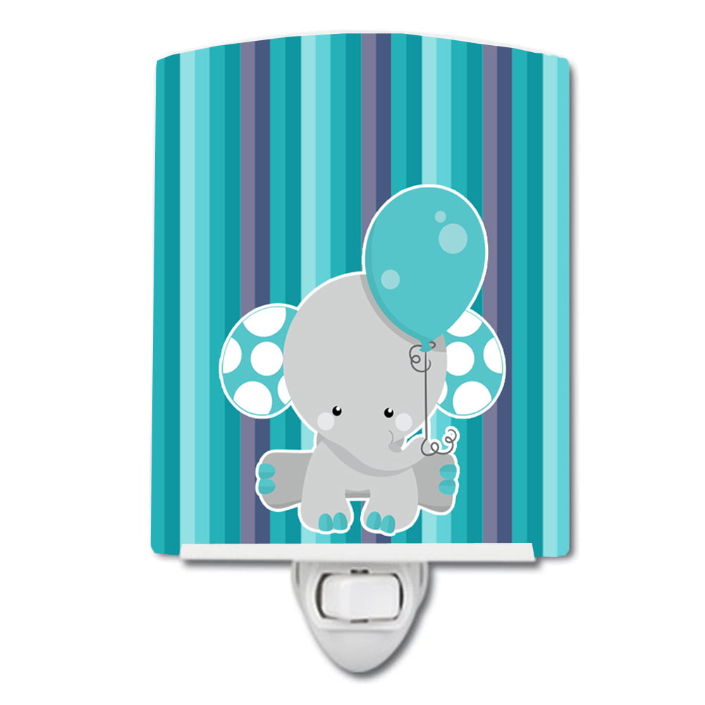 Grey Elephant with Balloon Ceramic Night Light