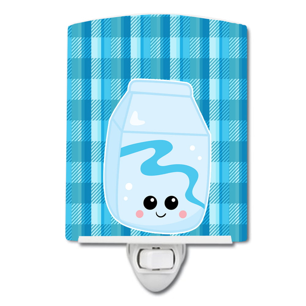 BB6846CNL Blue Plaid & Milk Ceramic Night Light