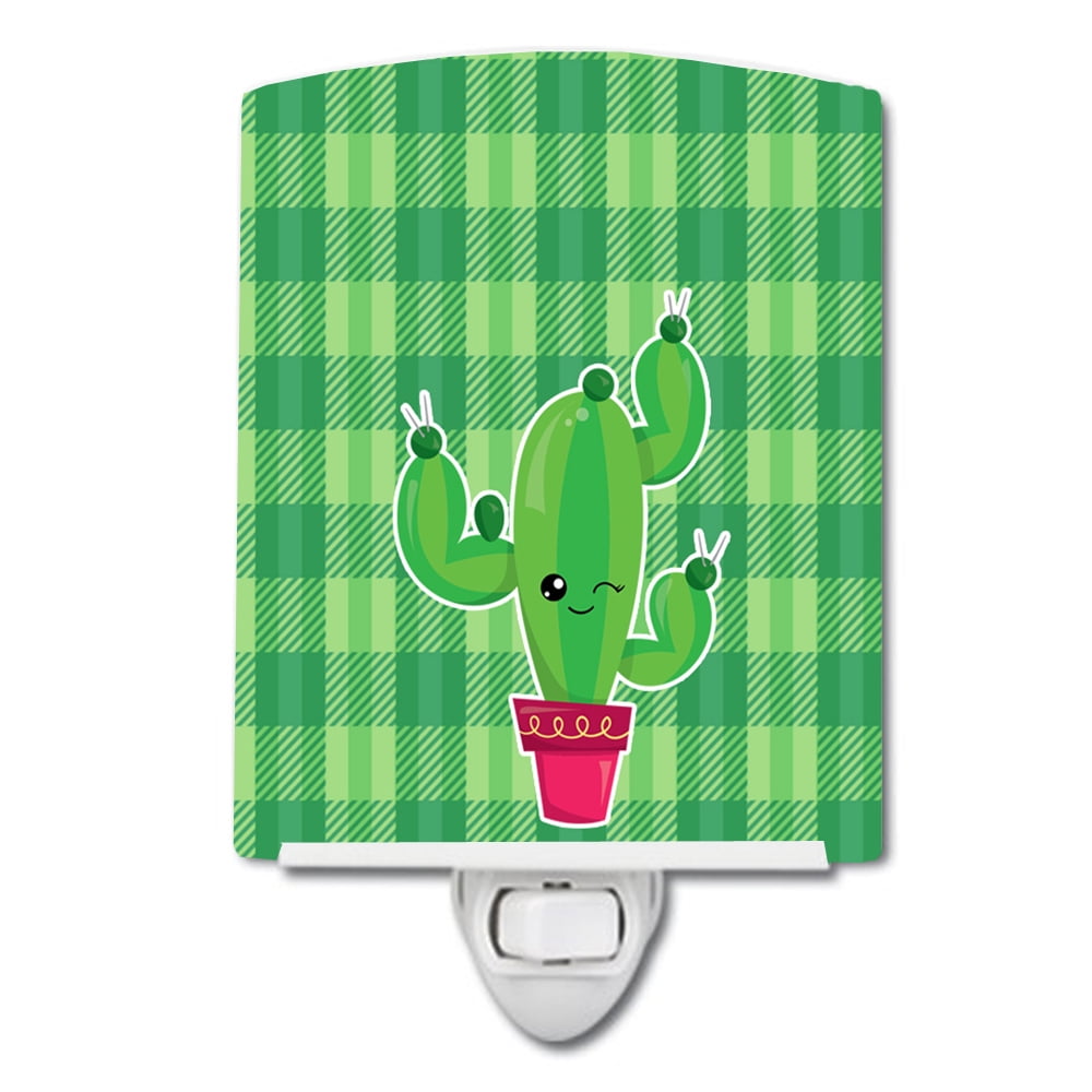 BB6848CNL Cactus Plaid Ceramic Night Light