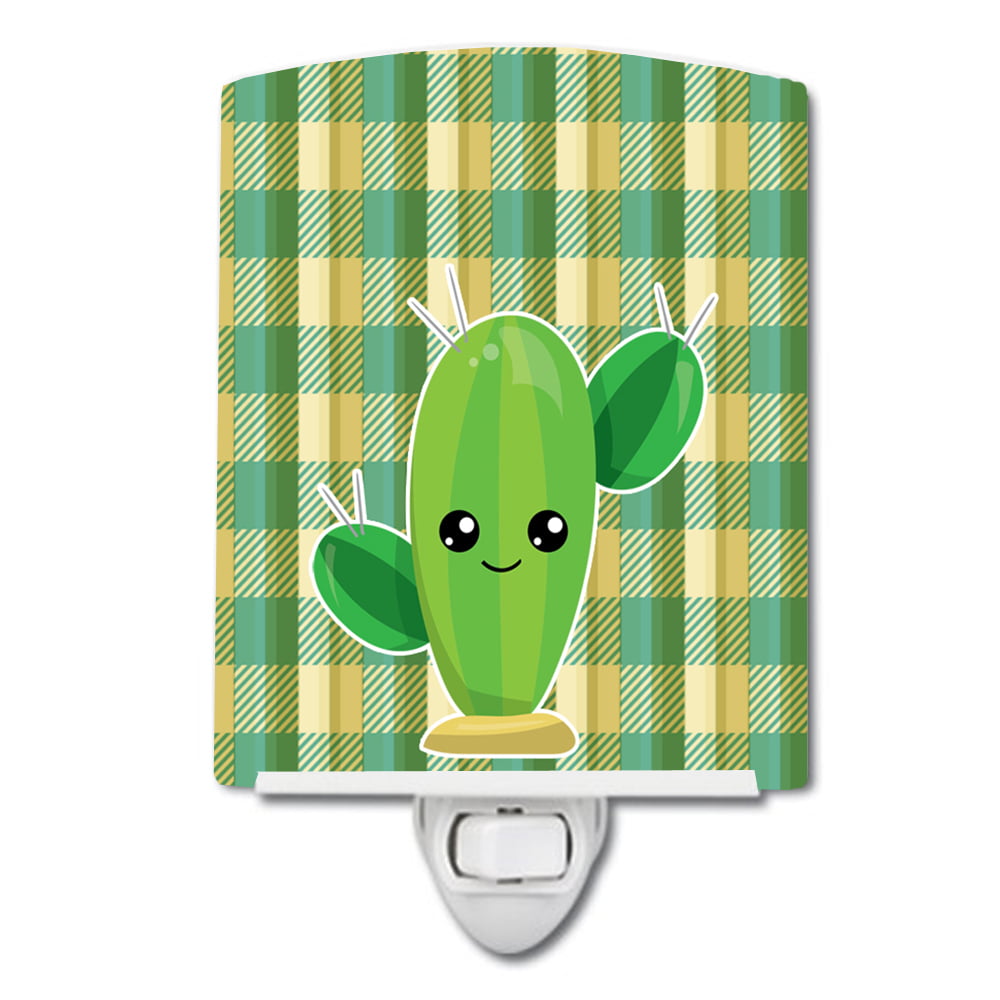 BB6852CNL Cactus Plaid Ceramic Night Light