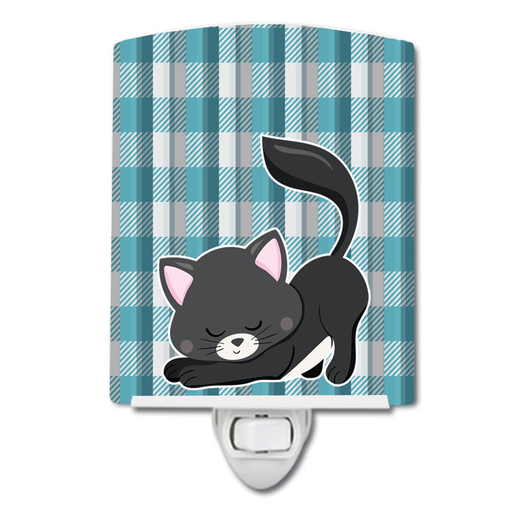 BB6881CNL Little Black Cat Kitten Ceramic Night Light