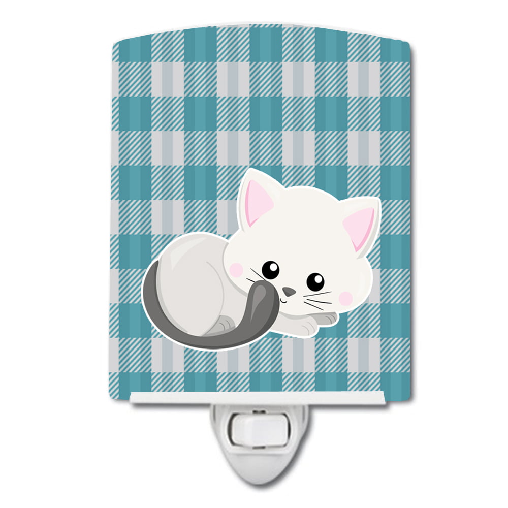 BB6883CNL White Kitten Ceramic Night Light