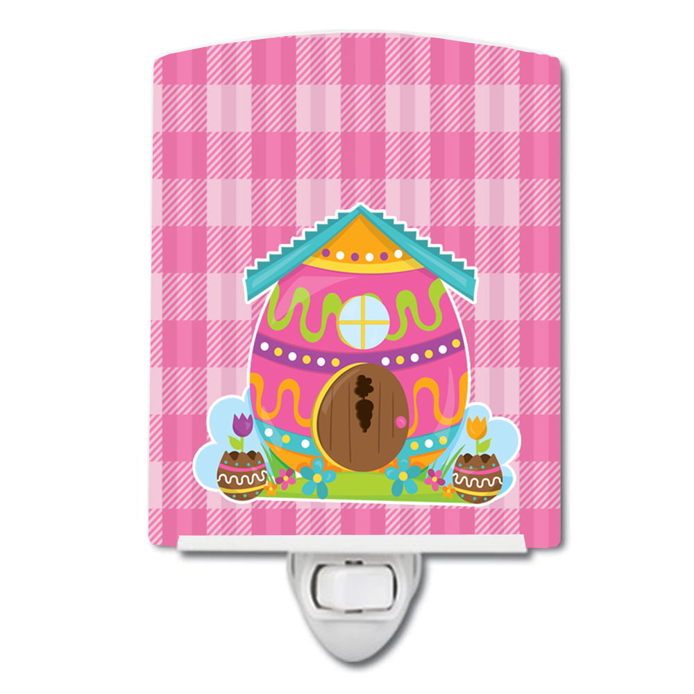 BB6899CNL Easter Rabbits House Ceramic Night Light