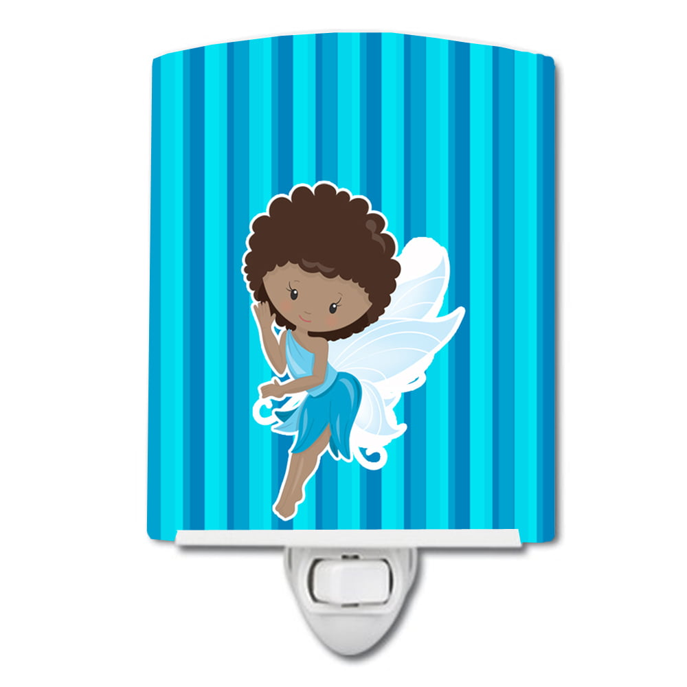Fairy Blue Stripes Ceramic Night Light