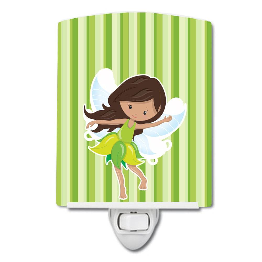 Fairy Green Stripes Ceramic Night Light